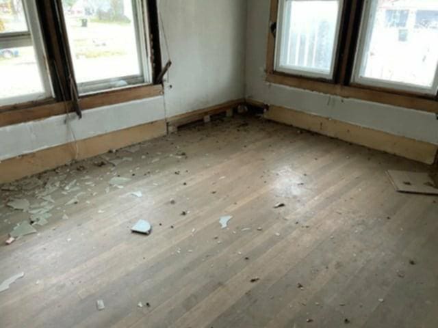 spare room featuring wood-type flooring