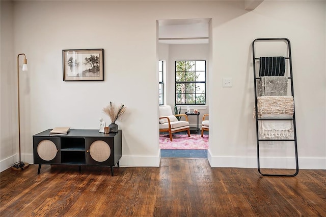 interior space featuring dark hardwood / wood-style flooring