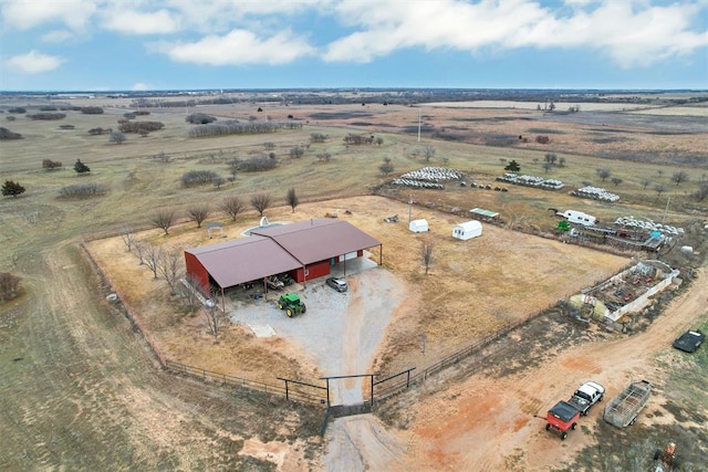 drone / aerial view with a rural view