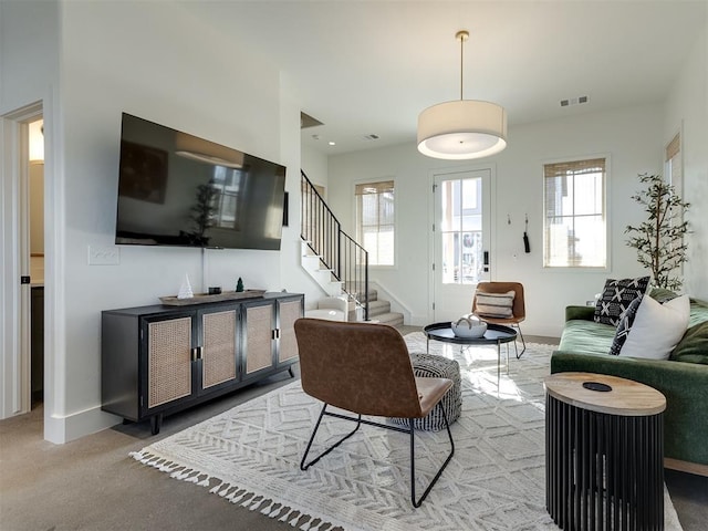 view of carpeted living room