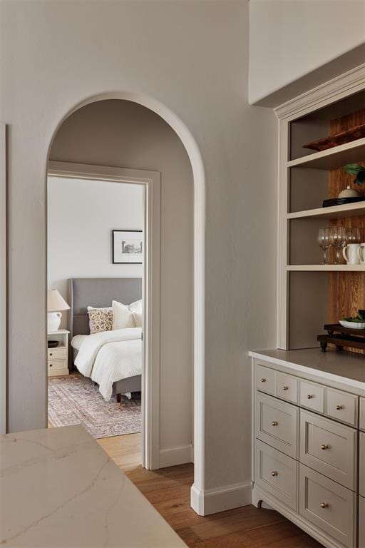 bedroom featuring light hardwood / wood-style flooring