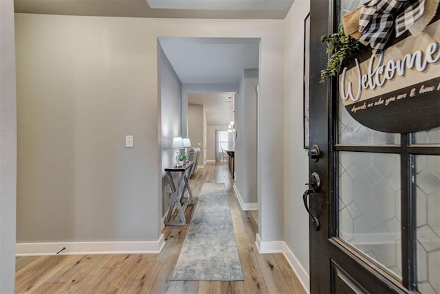 entryway with light wood-type flooring