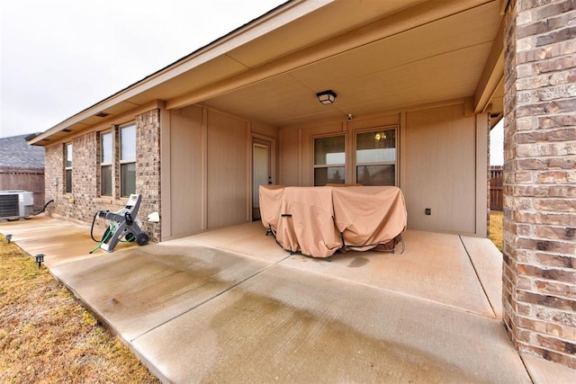 view of patio / terrace with central AC unit