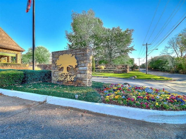 view of community sign