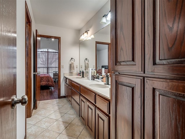 bathroom featuring vanity and tile patterned floors