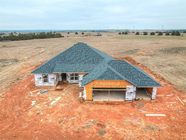 drone / aerial view with a rural view