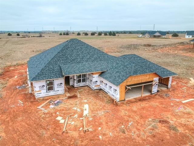 drone / aerial view featuring a rural view