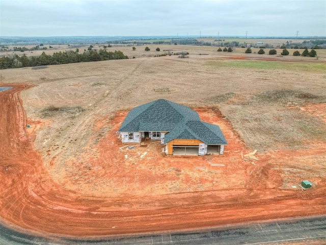 drone / aerial view with a rural view