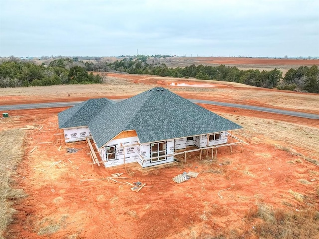 bird's eye view with a rural view