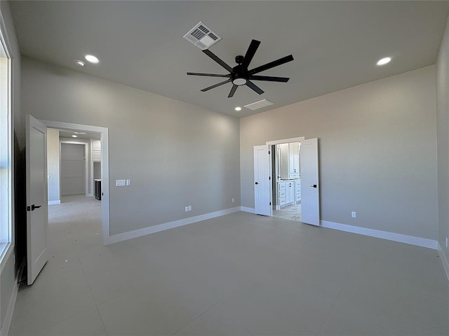 7225 NW 154th St, Edmond, OK 73013 - empty room featuring visible vents, recessed lighting, and ceiling fan