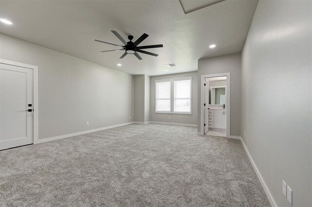 7225 NW 154th St, Edmond, OK 73013 - unfurnished room with carpet, recessed lighting, and a ceiling fan