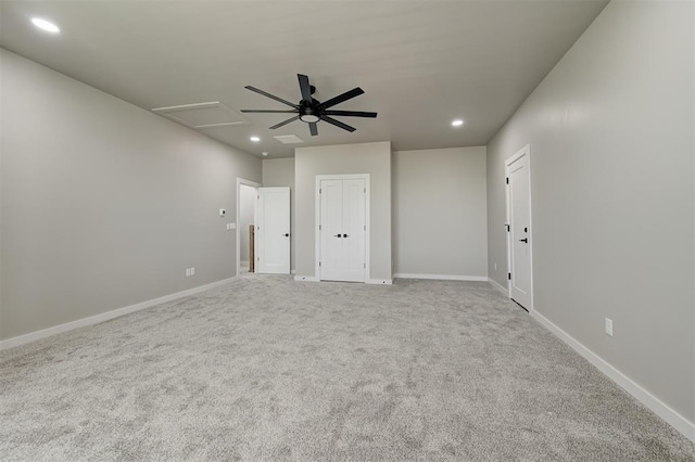 7225 NW 154th St, Edmond, OK 73013 - unfurnished bedroom featuring recessed lighting, carpet flooring, and a ceiling fan