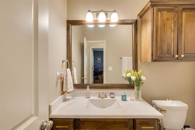 8609 SW 36th Ter, Oklahoma City, OK 73179 - half bathroom with vanity and toilet