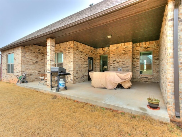 view of patio featuring grilling area