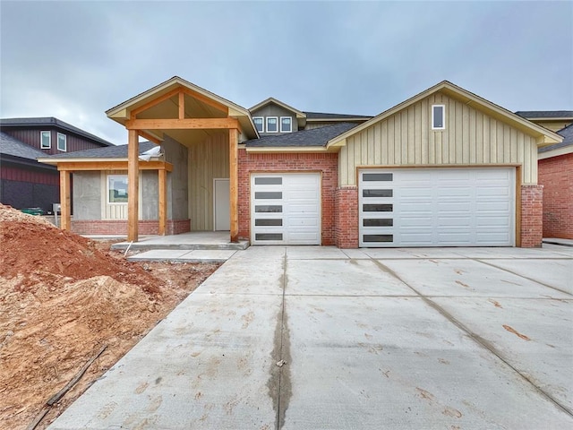 view of front of home with a garage