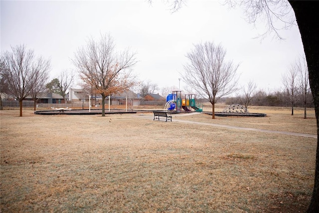 view of playground featuring a yard