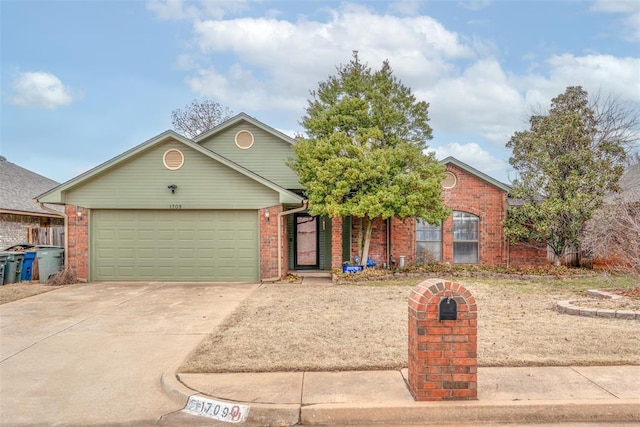 view of front property with a garage