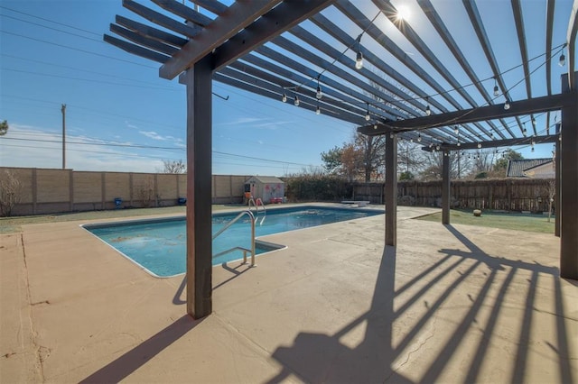 view of pool featuring a patio area and a pergola