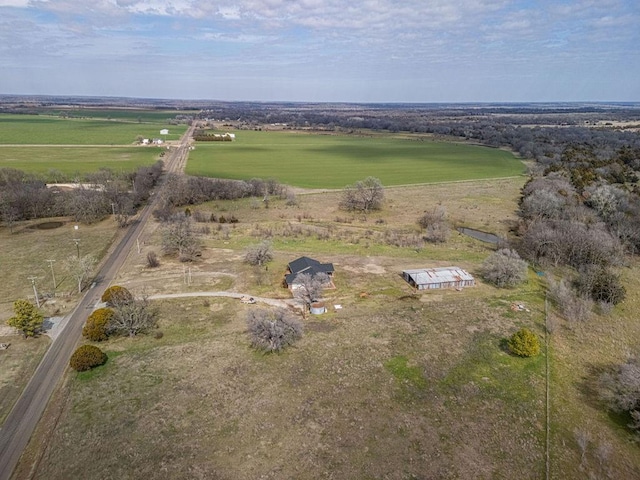 aerial view featuring a rural view