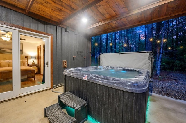 1194 Camp Ranch Rd, Broken Bow, OK 74728 - view of patio with a hot tub