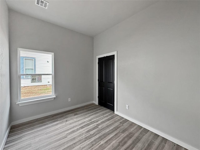 empty room featuring light wood-type flooring