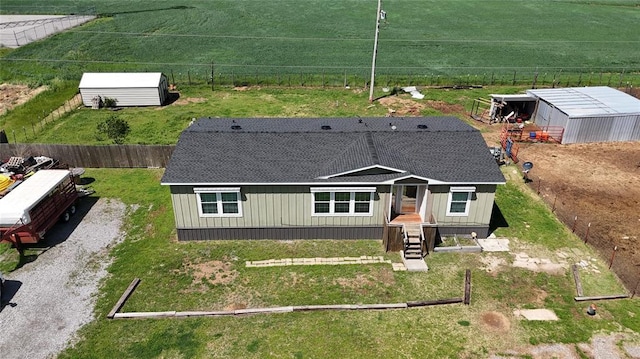 bird's eye view featuring a rural view