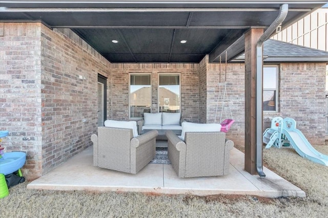 view of patio / terrace featuring an outdoor hangout area