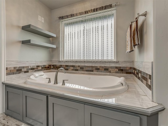 full bathroom featuring a garden tub