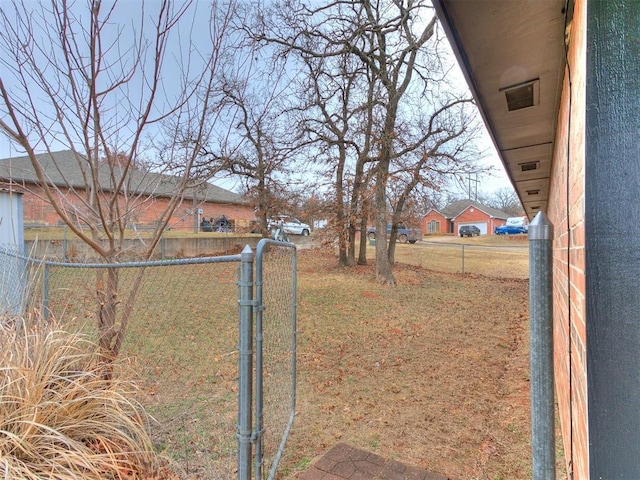 view of yard featuring fence