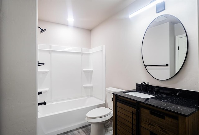 full bathroom featuring vanity, toilet, and shower / bathing tub combination