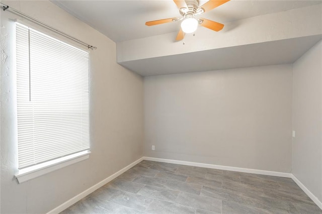 unfurnished room featuring ceiling fan