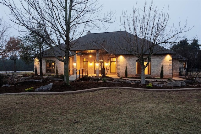 10401 Fawn Trace Rd, Mustang, OK 73064 - view of front of property featuring a front lawn and brick siding