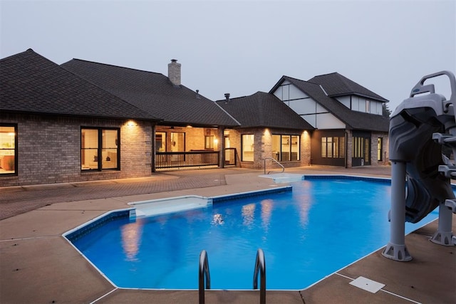 10401 Fawn Trace Rd, Mustang, OK 73064 - pool with a water slide and a patio