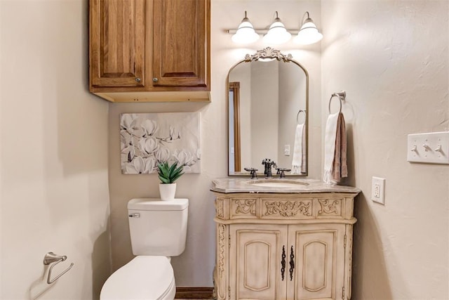 10401 Fawn Trace Rd, Mustang, OK 73064 - half bath featuring vanity and toilet