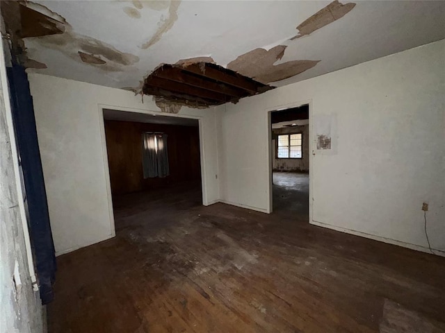 unfurnished room featuring dark hardwood / wood-style flooring