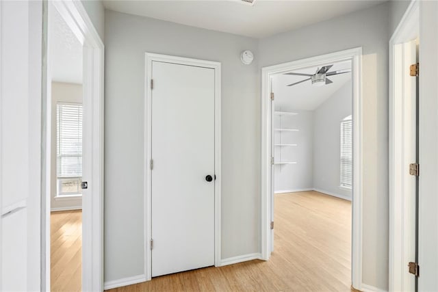 hallway featuring light hardwood / wood-style floors