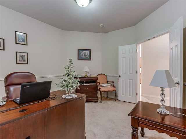 view of carpeted office