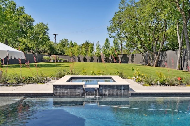 2716 Elmhurst Ave, Oklahoma City, OK 73120 - view of pool featuring an in-ground hot tub and a fenced backyard