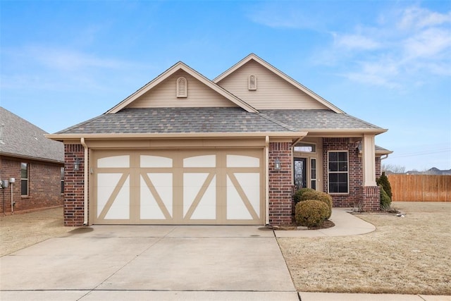 view of front facade with a garage