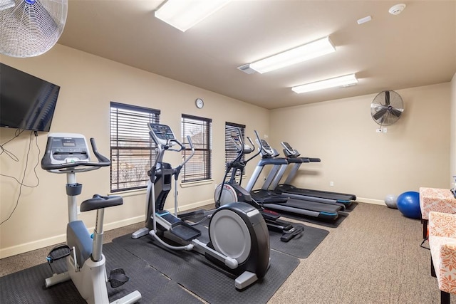3524 Mount Mitchell Ln, Norman, OK 73069 - gym with baseboards and carpet flooring