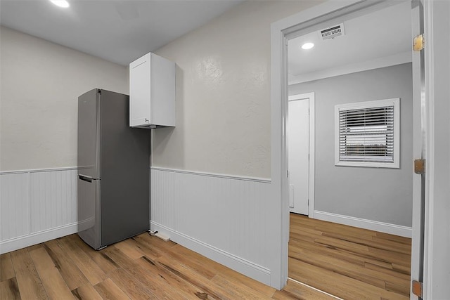 interior space with light hardwood / wood-style flooring