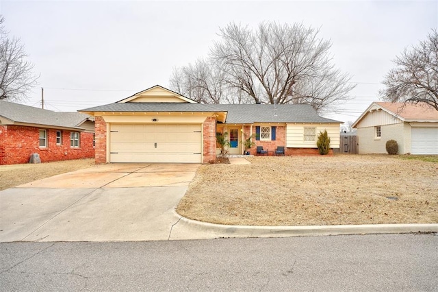 single story home featuring a garage