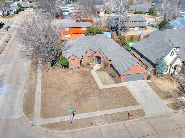 bird's eye view with a residential view