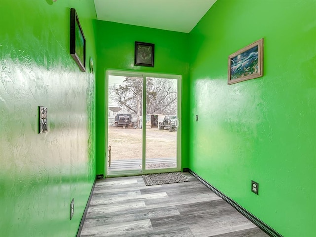 doorway featuring light hardwood / wood-style flooring