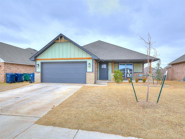 craftsman inspired home featuring a garage