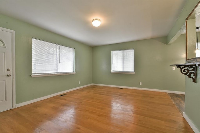 interior space featuring light hardwood / wood-style floors and a healthy amount of sunlight