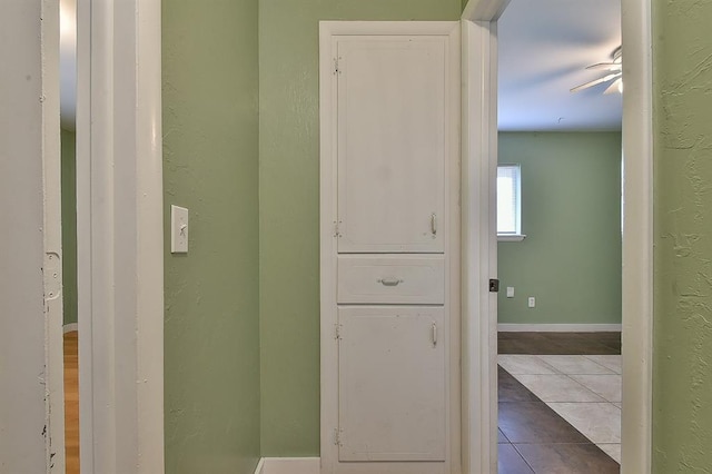 bathroom with tile patterned flooring