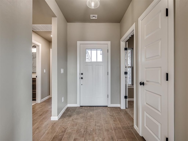 foyer featuring light wood-type flooring