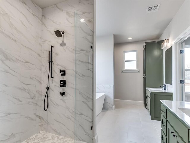 6209 Rivergate Dr, Shawnee, OK 74804 - bathroom with vanity and independent shower and bath