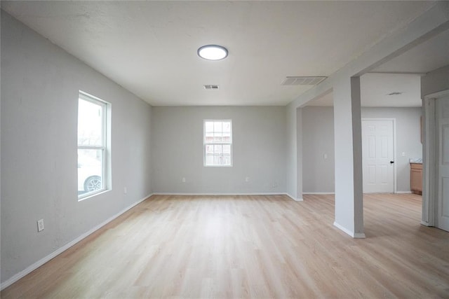 empty room featuring light hardwood / wood-style flooring